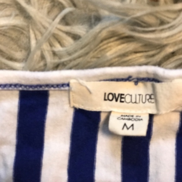 Blue and white striped cropped tank top - Picture 3 of 3